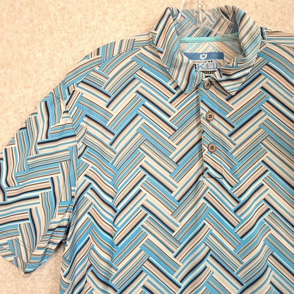 IBKUL Performance Polo Shirt Mens Size M Icefil Tech Active Golf Chevron